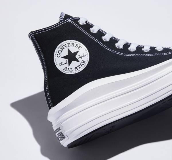 Converse Chuck Taylor All Star Move Platform High Tops Shoes Black / Beige White | CV-341MCW