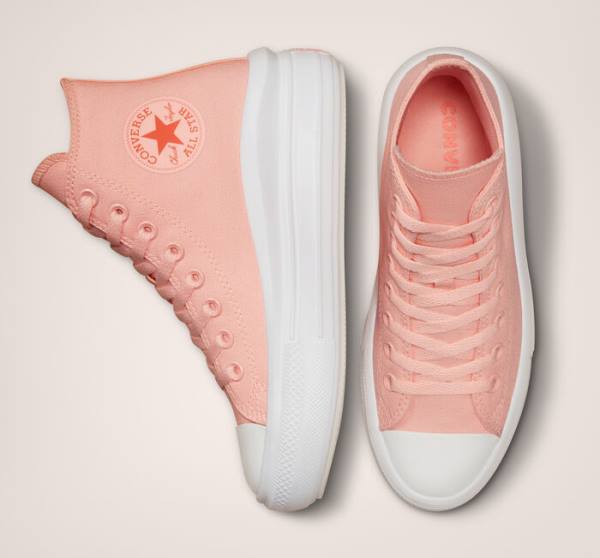 Converse Chuck Taylor All Star Move Platform Canvas High Tops Shoes Pink / White / Pink | CV-419UNE