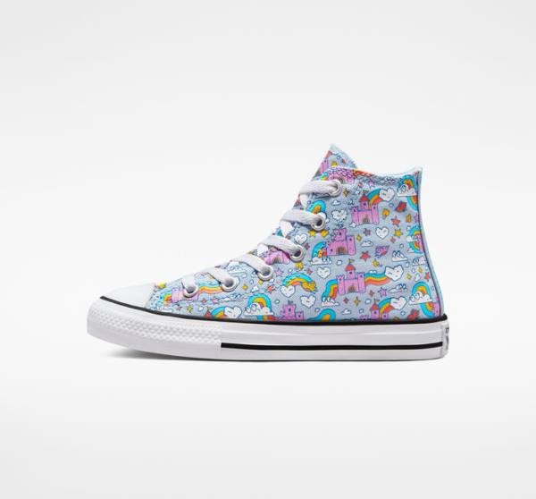 Converse Chuck Taylor All Star Rainbow Castles High Tops Shoes Blue / Pink | CV-147OTK