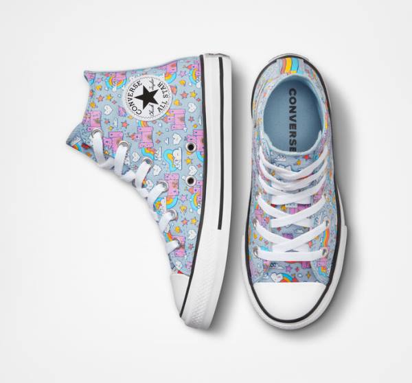 Converse Chuck Taylor All Star Rainbow Castles High Tops Shoes Blue / Pink | CV-147OTK