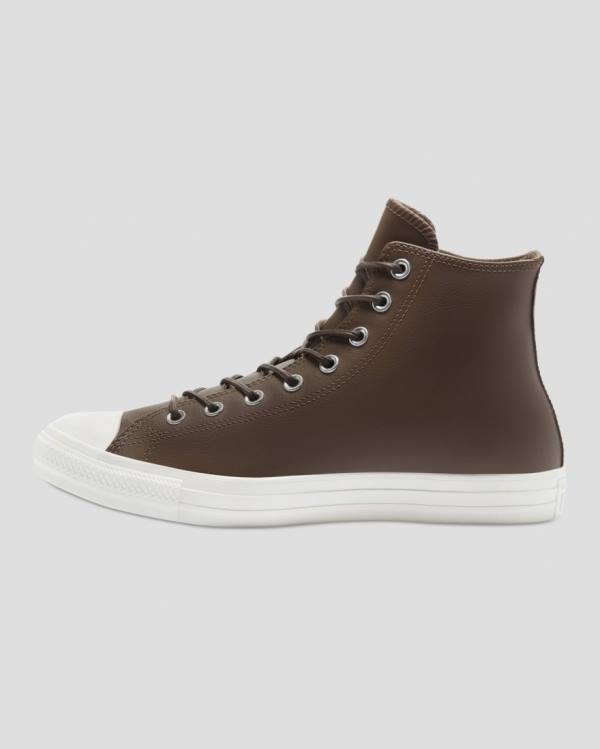 Converse Chuck Taylor All Star Seasonal Leather High Tops Shoes Brown | CV-871ZJY