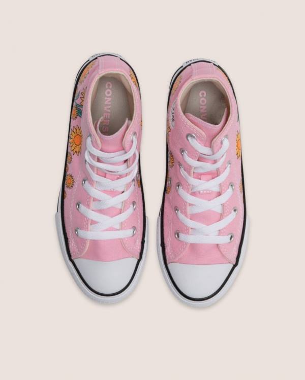 Converse Chuck Taylor All Star Sunflower Print High Tops Shoes Pink | CV-249JKX