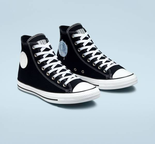 Converse Chuck Taylor All Star Translucent Barcode High Tops Shoes Black / White | CV-235TLH