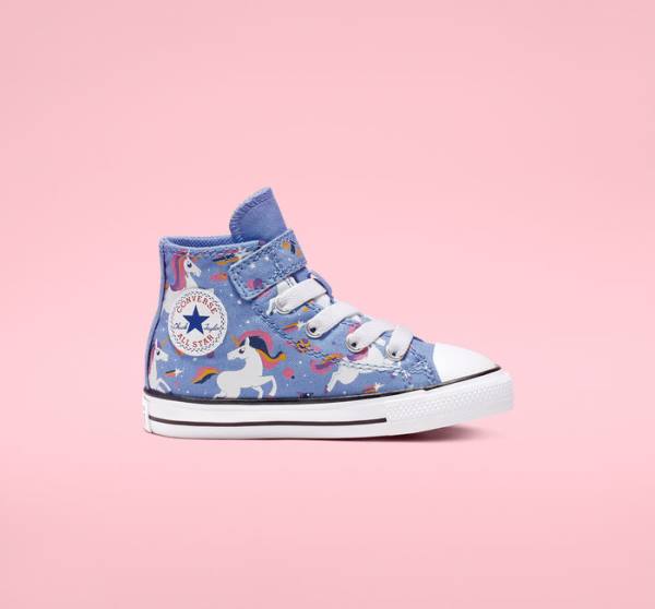 Converse Chuck Taylor All Star Unicons Hook and Loop High Tops Shoes Light Blue / Black / White | CV-126LJZ