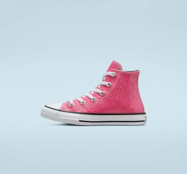 Converse Chuck Taylor All Star Winter Glitter High Tops Shoes Pink / Black / White | CV-083HXQ