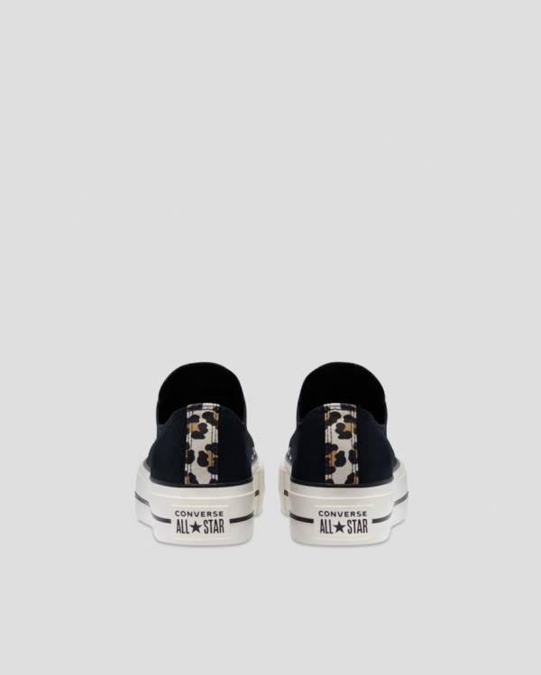 Converse Chuck Taylor Lift Archive Print Platform Low Tops Shoes Black | CV-945HFK