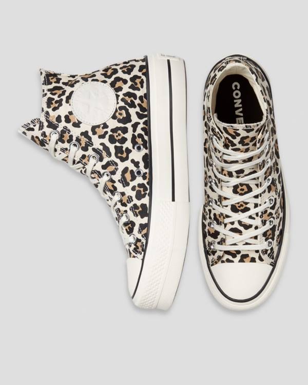 Converse Chuck Taylor Lift Leopard Print Platform High Tops Shoes Leopard | CV-432GXV