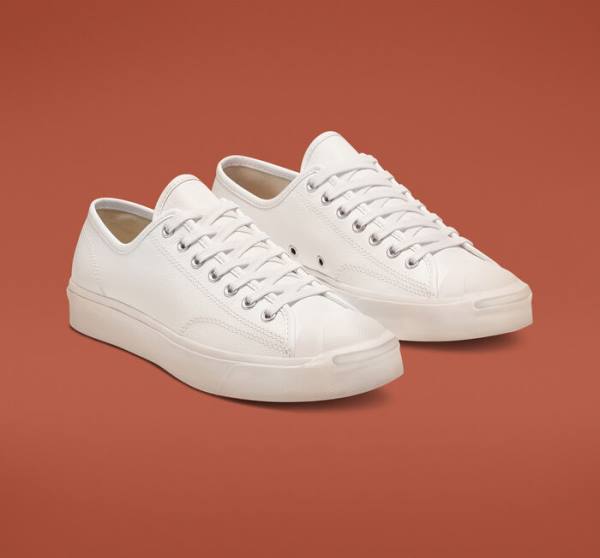 Converse Jack Purcell Leather Low Tops Shoes White / White / White | CV-146XDO