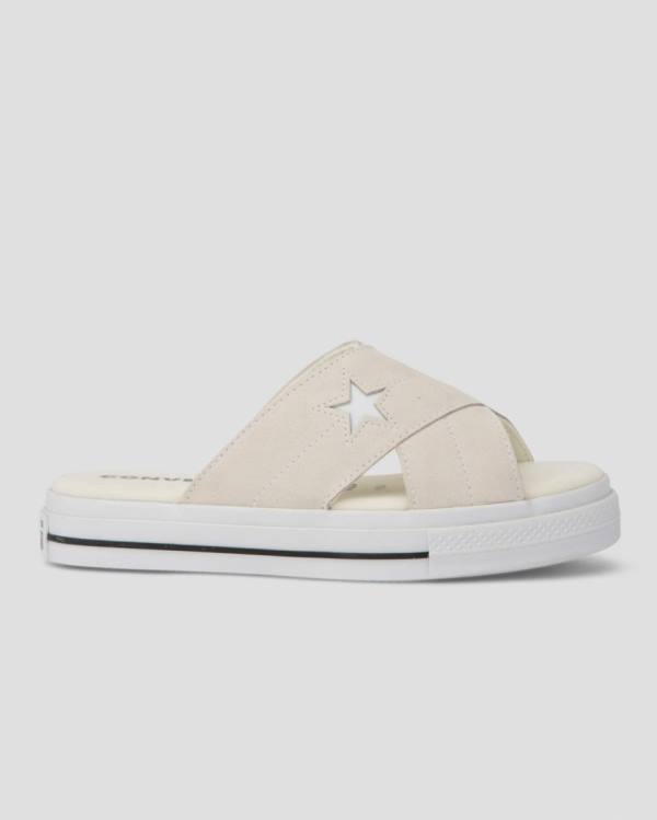 Converse One Star Suede Sandals Beige | CV-782QZR