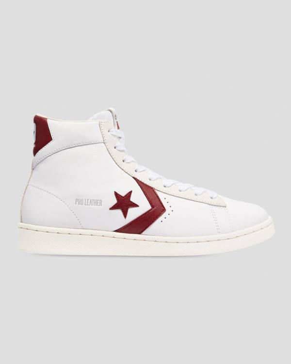 Converse Pro Leather Italy High Tops Shoes White Red | CV-094QKX