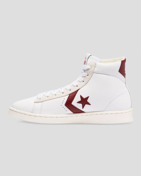 Converse Pro Leather Italy High Tops Shoes White Red | CV-836LJE