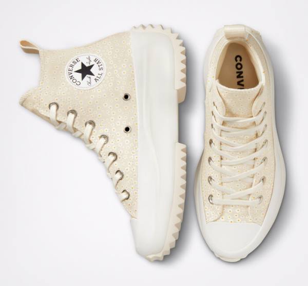 Converse Run Star Hike Platform Daisy High Tops Shoes Beige White | CV-503QNG