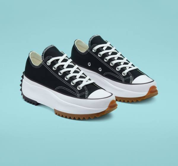 Converse Run Star Hike Platform Low Tops Shoes Black / White | CV-931FKU