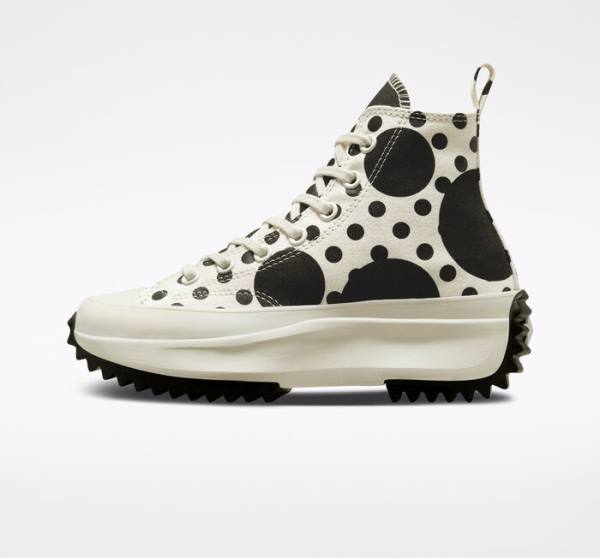 Converse Run Star Hike Platform Polka Dots High Tops Shoes Black | CV-529PVB