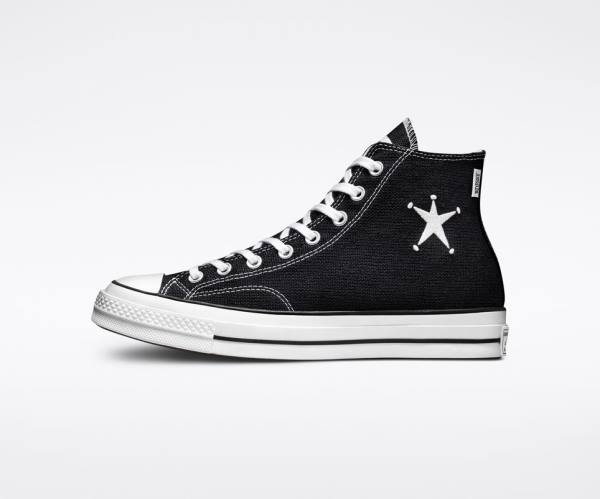 Converse Stussy Chuck 70 High Tops Shoes Black / White | CV-402CBH