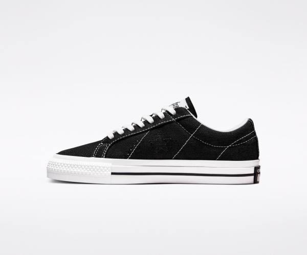 Converse Stussy One Star Low Tops Shoes Black / White | CV-385RPL