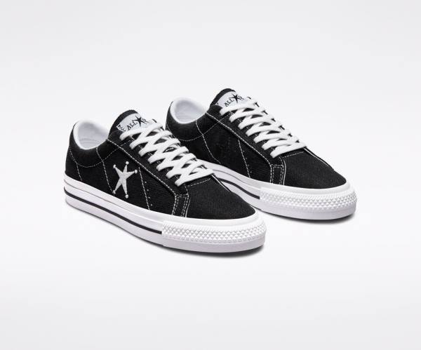 Converse Stussy One Star Low Tops Shoes Black / White | CV-385RPL